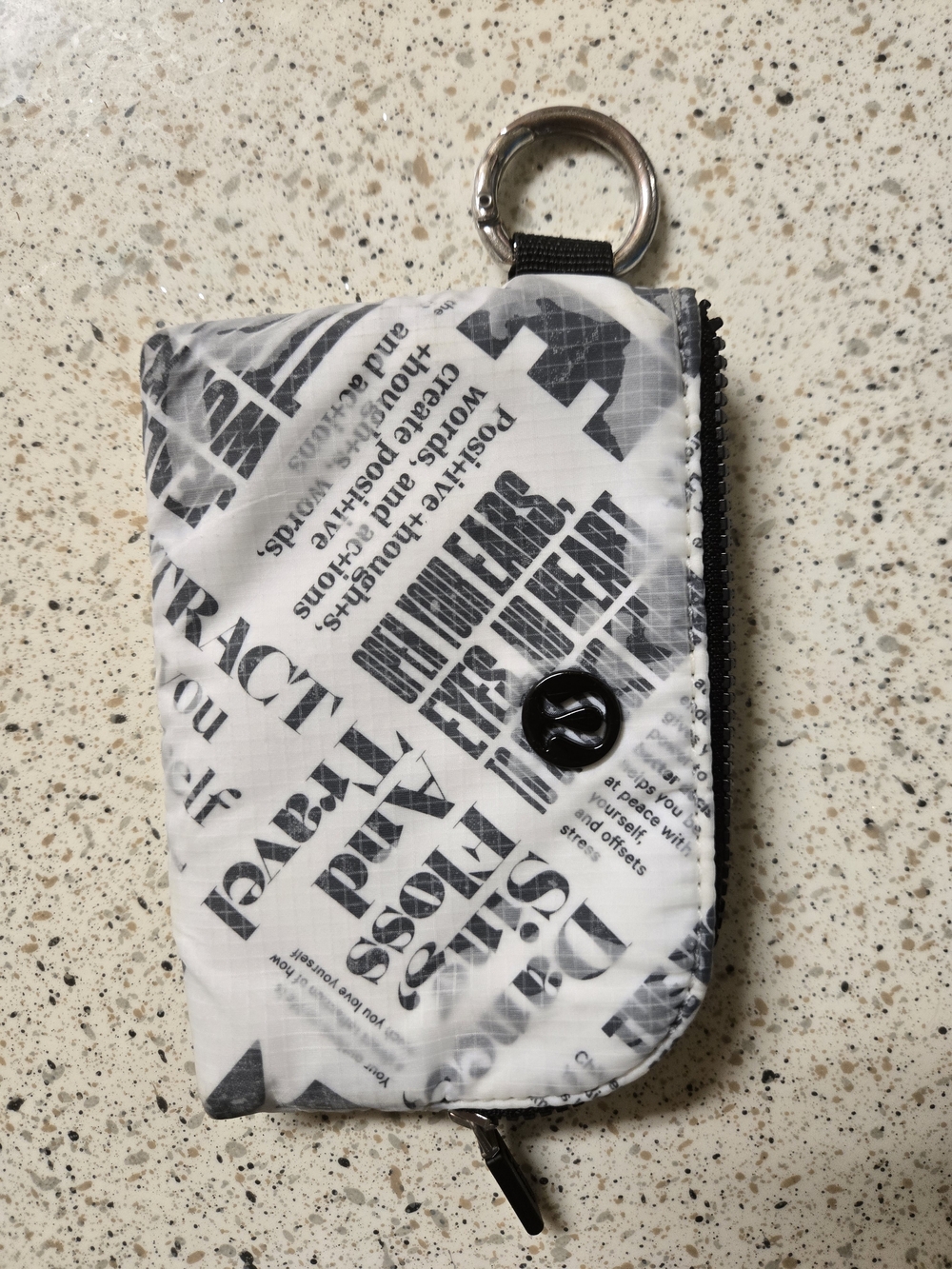 Lululemon clippable card pouch manifesto print